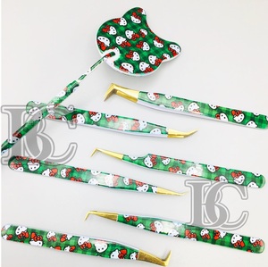 แหนบต่อขนตาพิมพ์กระดาษ Hello Kitty พร้อมปลายสีทองแหนบสแตนเลสทนทาน - Product Image 5