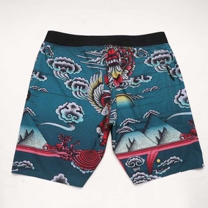 กางเกงขาสั้นชายหาดของผู้ชายดีไซน์ใหม่ชุดว่ายน้ำ100% โพลีเอสเตอร์มีกระเป๋ากลางเอวบอร์ดสั้นโต้คลื่นชายหาดสไตล์ลำลองสีทึบ - Product Image 1