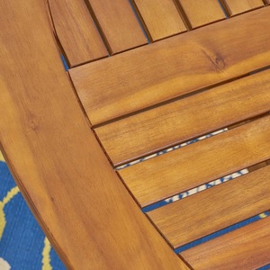 Table à manger ronde d'extérieur en bois d'acacia au design moderne et portable avec cadre pour la plage, l'hôtel et la durabilité. - Product Image 4