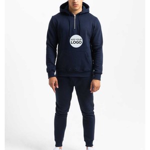 Ensemble de survêtements 2 pièces pour homme Polo Athletic Sweatsuit Quarter Zip Jogging Long Sleeve Casual Sports Loungewear Tracksuits - Product Image 1
