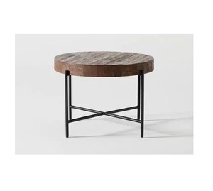 2025 Excellent Quality Decorative Furniture Round Shape <b>Corner</b> Table Brown & Black Color Creative Design Coffee Table for Cafe - Product Image 1