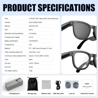 Lunettes intelligentes IA avec caméra IA, appels HD nouvelle génération, enregistrement d'assemblées IA en temps réel, traduction IA d'objets et IA, avec câble de charge