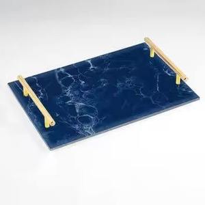 ถาดเสิร์ฟโลหะทรงสี่เหลี่ยมทันสมัย ออกแบบลายสลักเป็นมิตรกับสิ่งแวดล้อมสำหรับบริการอาหาร ราคาประหยัด - Product Image 4