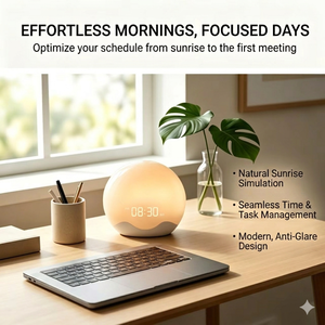 Réveil intelligent avec simulateur d'aube OEM ODM, double alarme, bruit blanc, 12 lumières d'ambiance, aide au sommeil portable pour le <span class=keywords><strong>yoga</strong></span>, la chambre d'enfant, la chambre à coucher et le bureau - Product Image 3