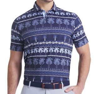 100% polyester évacuation de l'humidité de haute qualité imprimé à séchage rapide à manches courtes coupe ajustée conception personnalisée polos de golf - Product Image 4