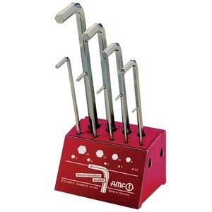 Juego de Llaves Hexagonales 911L-WM9 de 9 Piezas, Llave de Taller con Soporte, Tamaño 2.5-14mm, Acero al Cromo Vanadio AMF - Product Image 1