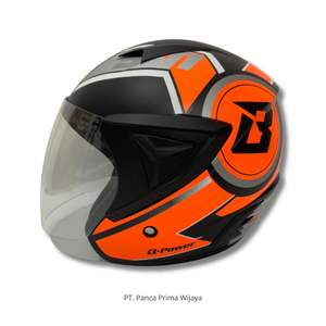 Casco de Motocicleta JP13 BXV de Alta Calidad, Color Naranja Mate |   Casco Integral para Adultos con Visera Única, Certificado SNI, ABS - Product Image 2