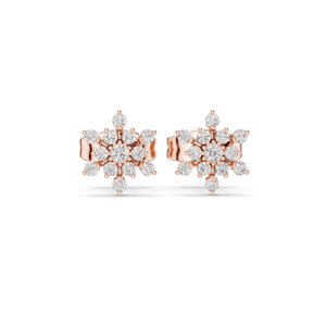 Pendientes de Diamantes de Laboratorio con Forma de Copo de Nieve de 0.174 CT para Mujer, Claridad VVS-VS EF, Oro de 18K, 14K, 10K y Plata 925, Oro Rosa, Amarillo - Product Image 2