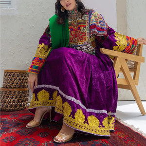 2025 Hola nueva llegada vestidos étnicos afganos bordados completos para mujeres mejores fabricantes vestido Kuchi afgano con hecho a mano - Product Image 3