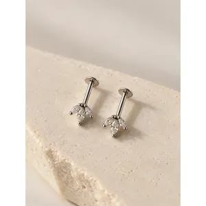 ต่างหูสแตนเลสทรงกลีบดอกไม้แบบห้อย - Product Image 2