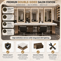 Meubles de salon, chaise de salon de coiffure, présentoir LED, mobilier d'extérieur, présentoir à parfums, vitrine, présentoir personnalisé pour maquillage et ongles