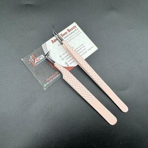 Pince à épiler d'extension de cils noire nue de botte mince professionnelle à 90 degrés forte adhérence pince à cils en acier durable personnalisée - Product Image 4