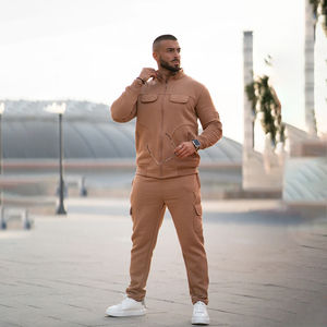 Ensemble de survêtement unisexe 2 pièces respirant en polaire à capuche pour homme, manches longues, sport, hiver, couleur unie, tenue décontractée, collection 2025 - Product Image 4