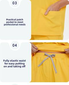 Más vendido cuello en V de secado rápido Doctor enfermera traje de lavado de manos conjunto médico operativo uniformes setsStand collarmanga corta - Product Image 5