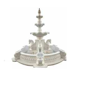 Fontaine en marbre d'extérieur de haute qualité avec lumières LED, 6 pieds de haut, durable et écologique pour les hôtels, les jardins, provenant d'un fournisseur indien - Product Image 1