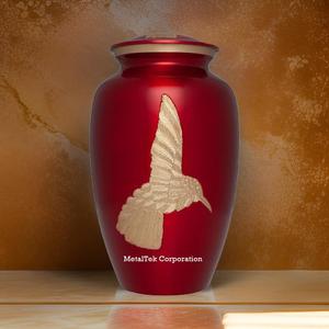 โถใส่เถ้ากระดูกทองเหลืองแบบคลาสสิกสลักรูปนกสีทอง - Product Image 3