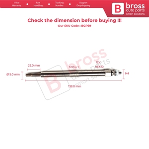 BGP69 หัวเทียน 1 ชิ้น 12 โวลต์ สำหรับ 2666A016 1103 1104 1106 - Product Image 5