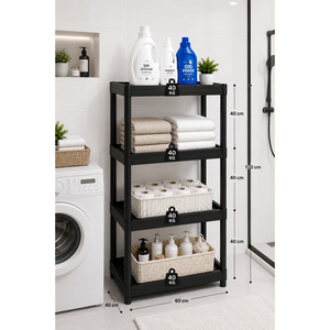 4-Tier Multipurpose Organizer Rack for Bathroom Kitchen Balcony Cabinet <b>Shelf</b> with Pantry Storage for Storage <b>Shelves</b> & <b>Units</b> - Product Image 1