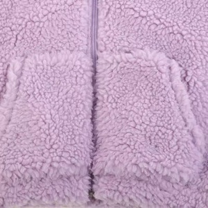 Invierno cálido al aire libre Color sólido Popular polar Sherpa chaqueta cremallera completa polar mujeres Stand Collar venta al por mayor chaqueta de lujo para mujer - Product Image 4