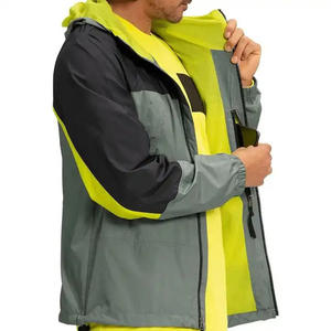 Chaqueta cortavientos de bloque de color personalizada para hombre, estilo callejero, último diseño, chaqueta de invierno con cremallera, precio de tela de lona - Product Image 2