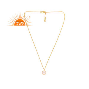 Best Selling Sterling <b>Silver</b> 18K Gold Plated Natural <b>Pearl</b> Pendant <b>Necklace</b> Demi Fine Jewelry Manufacturer - Product Image 1