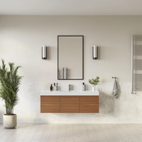 Meuble-lavabo en bois artisanal de style moderne avec tiroirs, design unique, prêt à assembler, montage facile