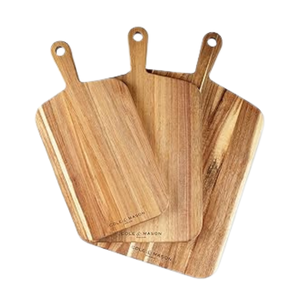 Tabla de cortar de madera de acacia grande con mango, tabla de madera de bambú para servir, no para lavavajillas, TAIMARS, decoración del hogar - Product Image 1