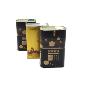 Prix d'usine – Boîte rectangulaire en fer blanc de 1L pour huile d'olive avec impression offset, logo personnalisé, emballage alimentaire vide de qualité alimentaire - Product Image 1