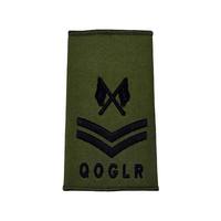 Écusson brodé en toile à coudre, motif Multicam, pour grade de chef de trompette (sergent instructeur), broderie bronze, Commander Grande, best-seller