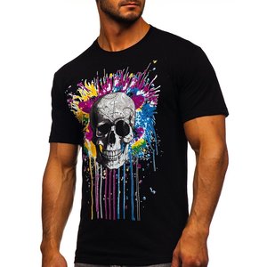 T-shirt oversize pour homme, noir, imprimé, coupe ample, disponible en 240g et 300g, méthodes d'impression sérigraphique, chemise pour homme - Product Image 1