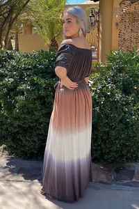 Attrayant 100% rayonne solide essayer couleur femmes bohème été hors épaule tenue décontracté pleine longueur régulière coupe ample Maxi robe - Product Image 2