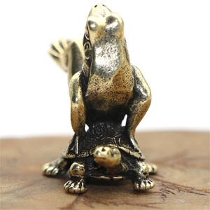 Handmade Casted Playing Frog and <b>Tortoise</b> Sculpture <b>Home</b> and Garden Decorative Bronze Vintage Objects Cheap Prices - Product Image 2