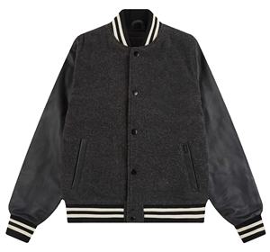 Venta al por mayor Cuerpo de lana Mangas de cuero genuino Varsity Letterman Chaqueta Fabricante CollegeBaseballjacket para hombres - Product Image 1