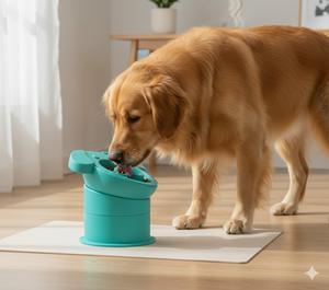 Set mangkuk makan lambat hewan peliharaan silikon ramah lingkungan, Set makanan anjing antiselip kuat dalam ruangan/luar ruangan - Product Image 3