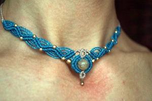 Collier en macramé vintage fait à la main avec pendentif en quartz rose de 10 mm plaqué argent sur chaîne à maillons certifié IGI pour cadeau de mariage - Product Image 4