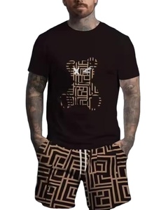 Conjunto de Shorts Casuales de Verano para Hombre 2026, Camiseta de Manga Corta Estampada con Tejido Sólido Transpirable - Product Image 3