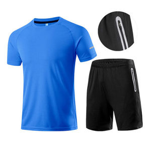 Traje de jogging de verano personalizado para hombre, conjunto corto de 2 piezas con 100% de algodón, camiseta en blanco y pantalones cortos - Product Image 6