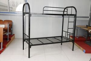 Cama litera doble de metal con escalera y barandillas de seguridad, estructura de acero resistente para niños/adultos/hostales - Product Image 2