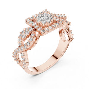 Anillo de Compromiso Vintage de Oro Rosa de 14K con Diamante Cultivado en Laboratorio para Mujer |   Regalo Chapado en Oro con Certificado IGI - Product Image 6