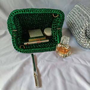 Crochet Clip <b>Bag</b> Cloud Hand <b>Bag</b> Gold <b>Silver</b> Cloth Woven Clutch Literature Art National Style for Leisure Travel - Product Image 3