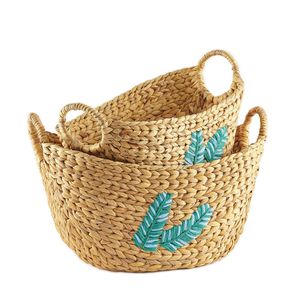 Handmade Natural Water <b>Hyacinth</b> <b>Basket</b> For Home Decor Storage With Organic Texture And Artisan Detailing - Product Image 1
