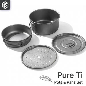 Juego <span class=keywords><strong>de</strong></span> Utensilios <span class=keywords><strong>de</strong></span> Cocina <span class=keywords><strong>de</strong></span> <span class=keywords><strong>Titanio</strong></span> Puro, Ecológico, Duradero, Ultraligero, Ollas y <span class=keywords><strong>Sartenes</strong></span> <span class=keywords><strong>de</strong></span> <span class=keywords><strong>Titanio</strong></span> para Acampar - Product Image 1