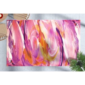 Abstract Pink Chenille <b>Rug</b>: Modern Art, Non-Slip, Washable,Nonwoven <b>Thin</b> <b>Rug</b> - Product Image 1