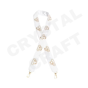 Go Titans Sangles de sac de perles de rocaille en or blanc personnalisées 'Hook Em Horns' Accessoire à la mode Sangle de sac à main perlée - Product Image 6