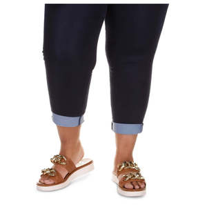 Jeans Skinny a Vita Alta da Donna Michael Kors, Taglia Grande Blu 20W, con Decorazioni a Bottoni e Fori, Vestibilità Comoda Stile Boyfriend - Product Image 3