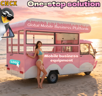 Chariot de nourriture mobile personnalisable avec cuisine complète et équipement commercial pour la restauration en plein air