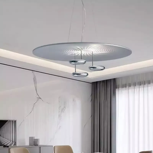 Hiện đại trang trí LED ánh sáng mặt dây chuyền bạc sắt Acrylic đèn trần hoa văn khuếch tán điều chỉnh chiều cao lịch thi đấu cho ăn uống - Product Image 5