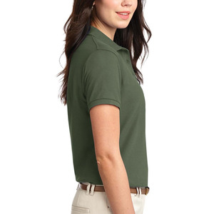 Polo de mujer de material de algodón, camisetas de manga corta personalizadas, transpirables con logotipo personalizado, camisetas polo impresas - Product Image 5