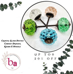 Ganchos para abrigos y sombreros de latón antiguo y hierro fundido hechos a mano con perilla de melón de cristal - Product Image 5