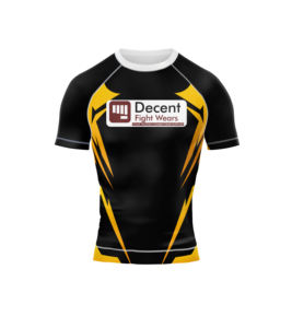 Imprimé personnalisé Compression Protection Rash Guard Jiu Jitsu BJJ MMA Shorts Fight Wear pour hommes à manches courtes Rash pour hommes - Product Image 1
